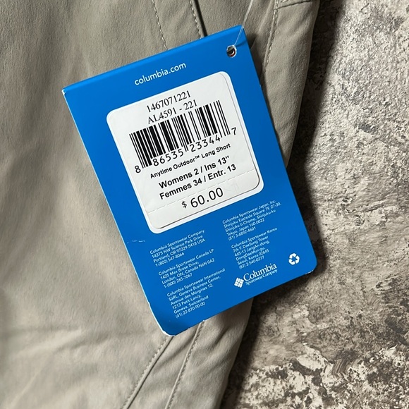 Women Columbia Anytime Outdoor Tan Long Shorts Size 2-Inseam 13 inches - Picture 2 of 5